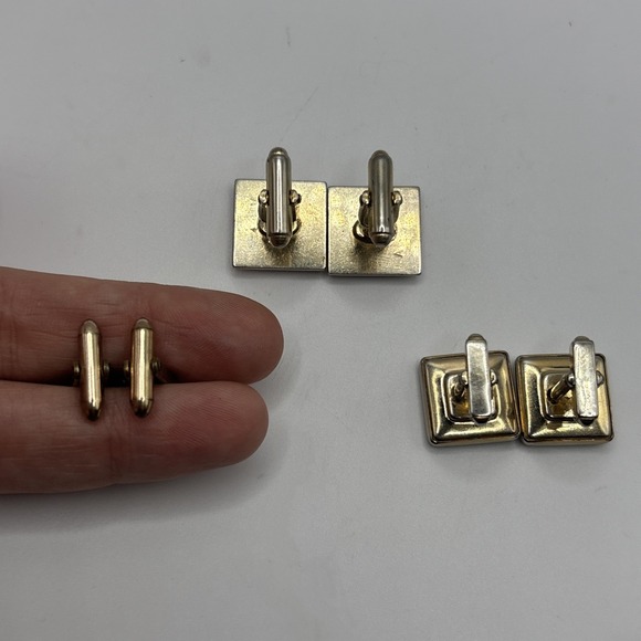 Lot Of Vintage Cufflinks, Silver & Gold Tone, 2 Anson & 1 Quality Correct - Picture 5 of 5